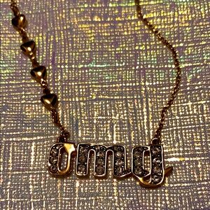 Juicy Couture "OMG oh my god" Goldtone Heart Chain Necklace